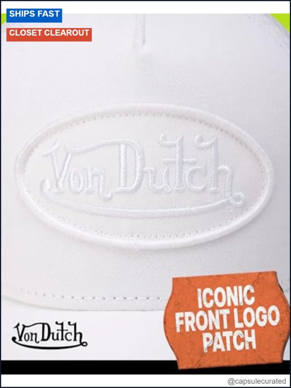 Von Dutch Style Unisex Trucker Hat with Mesh Back and Snapback Closure